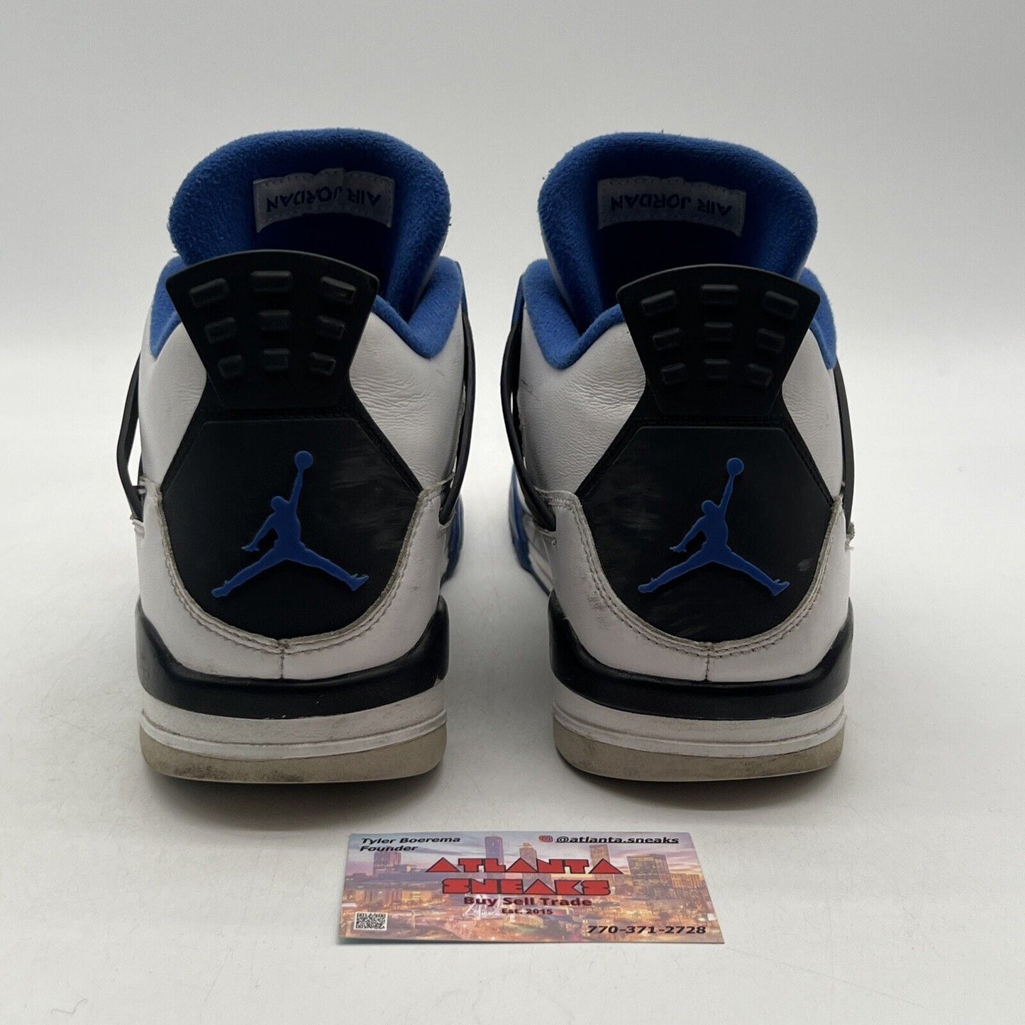 Size 11 - Jordan 4 Retro Mid Motorsports White Black Leather (308497-117)
