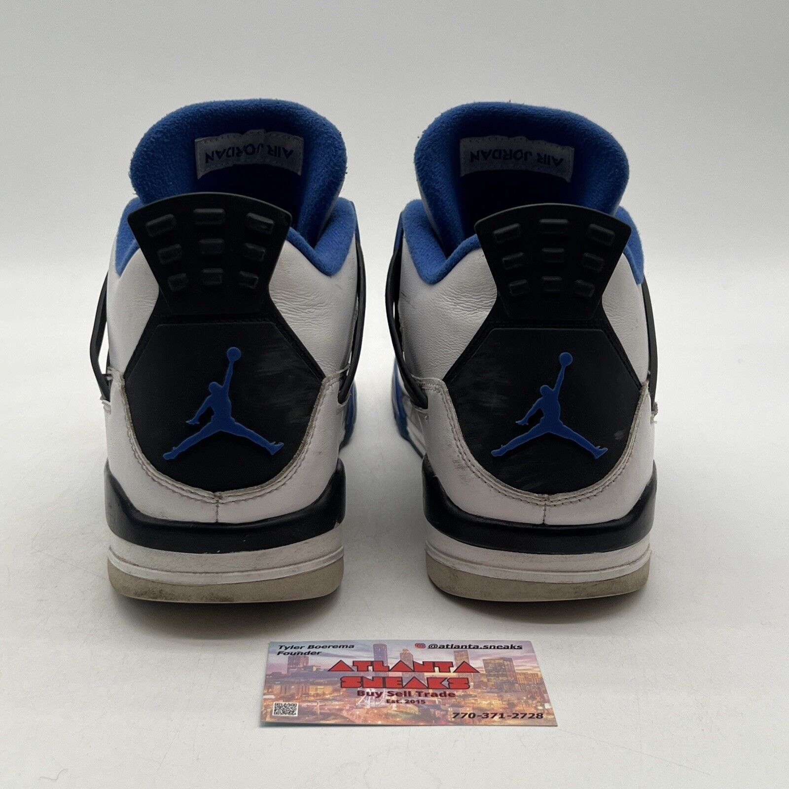Size 11 - Jordan 4 Retro Mid Motorsports White Black Leather (308497-117)