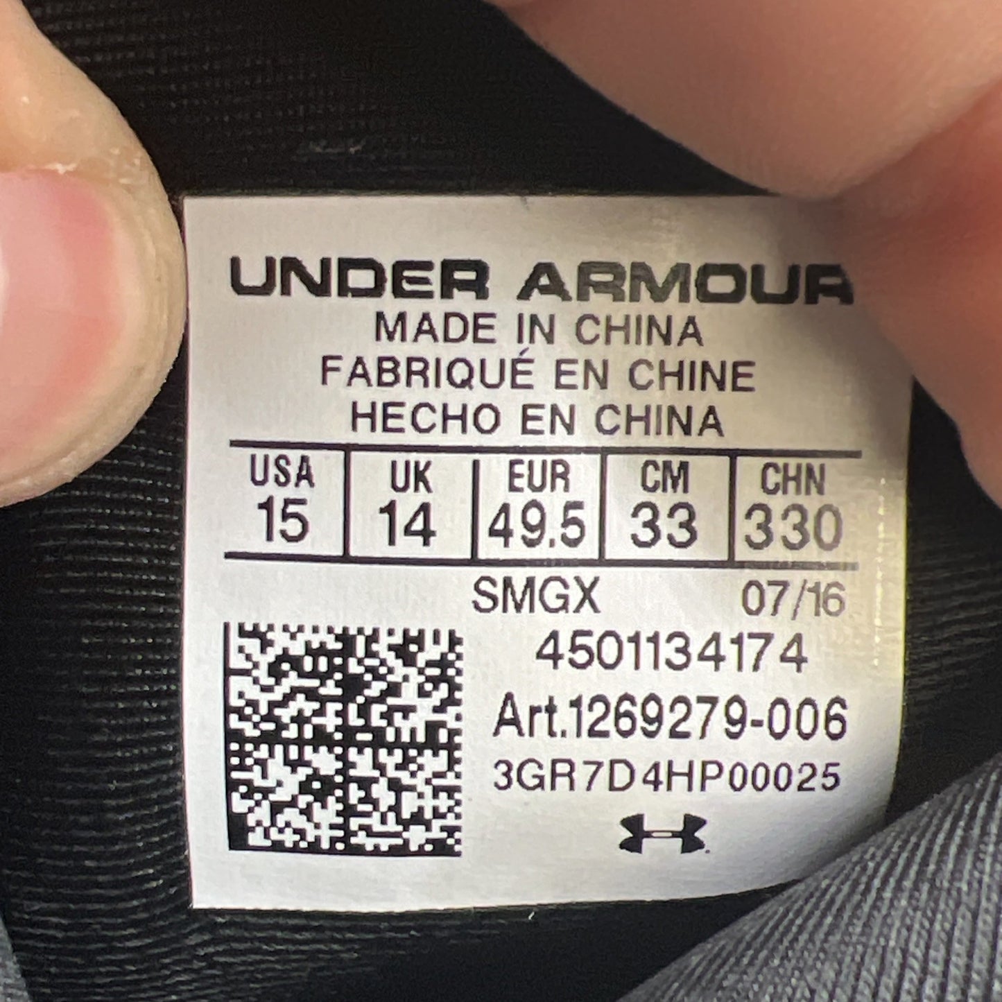 Size 15 - Under Armour Curry 3 Cyber Monday (1269279-006)