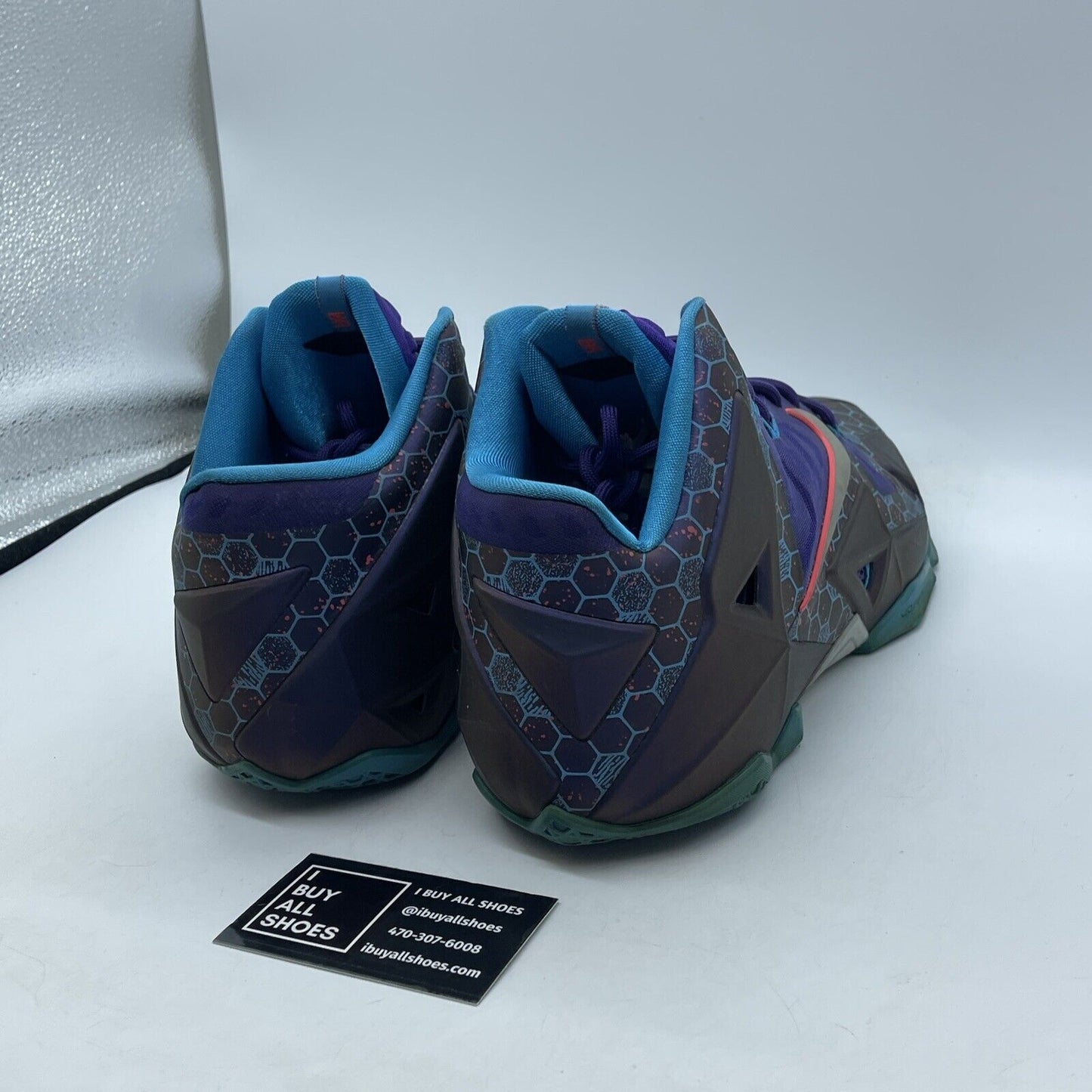 Size 12 - Nike LeBron 11 Hornets Purple Silver Suede Leather (616175-5000)