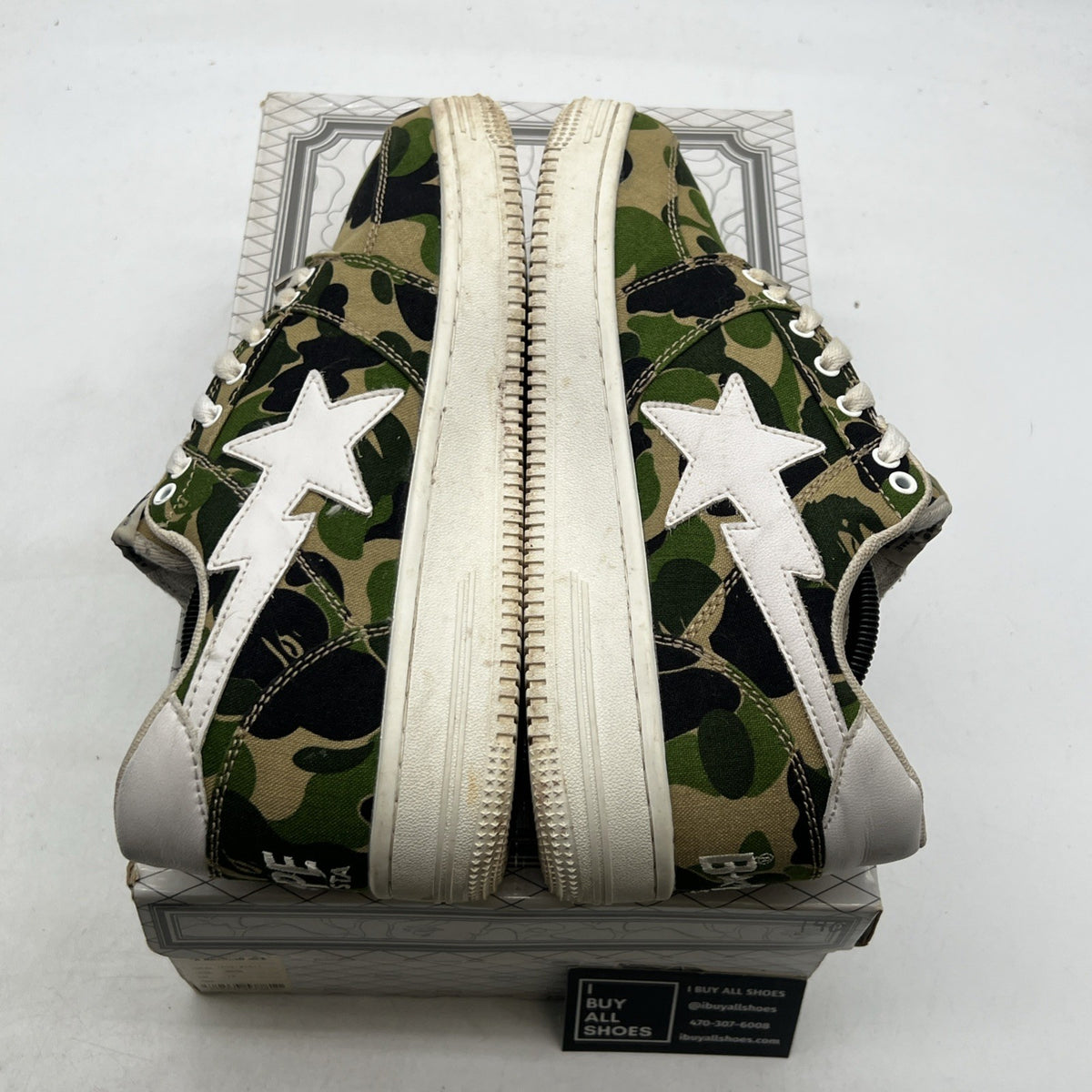 Size 10 - A Bathing Ape Bapesta Low ABC Camo - Green (1H30191011)