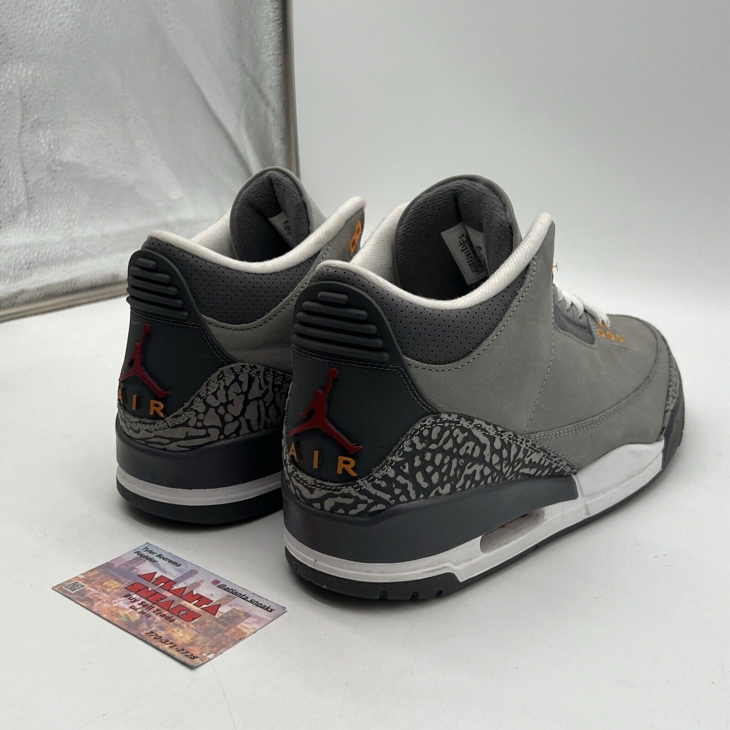 Size 11.5 - Jordan 3 Retro Mid Cool Grey Orange Red Suede Leather (CT8532-012)