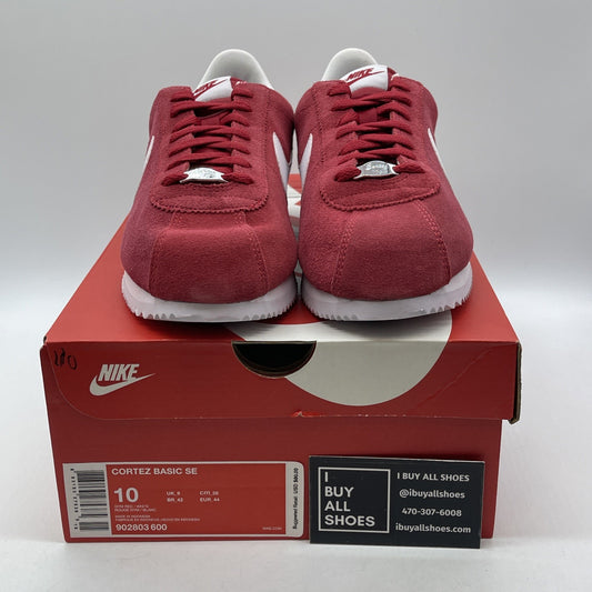 Size 10 - Nike Cortez Basic SE Gym Red White Suede Leather (902803-600)