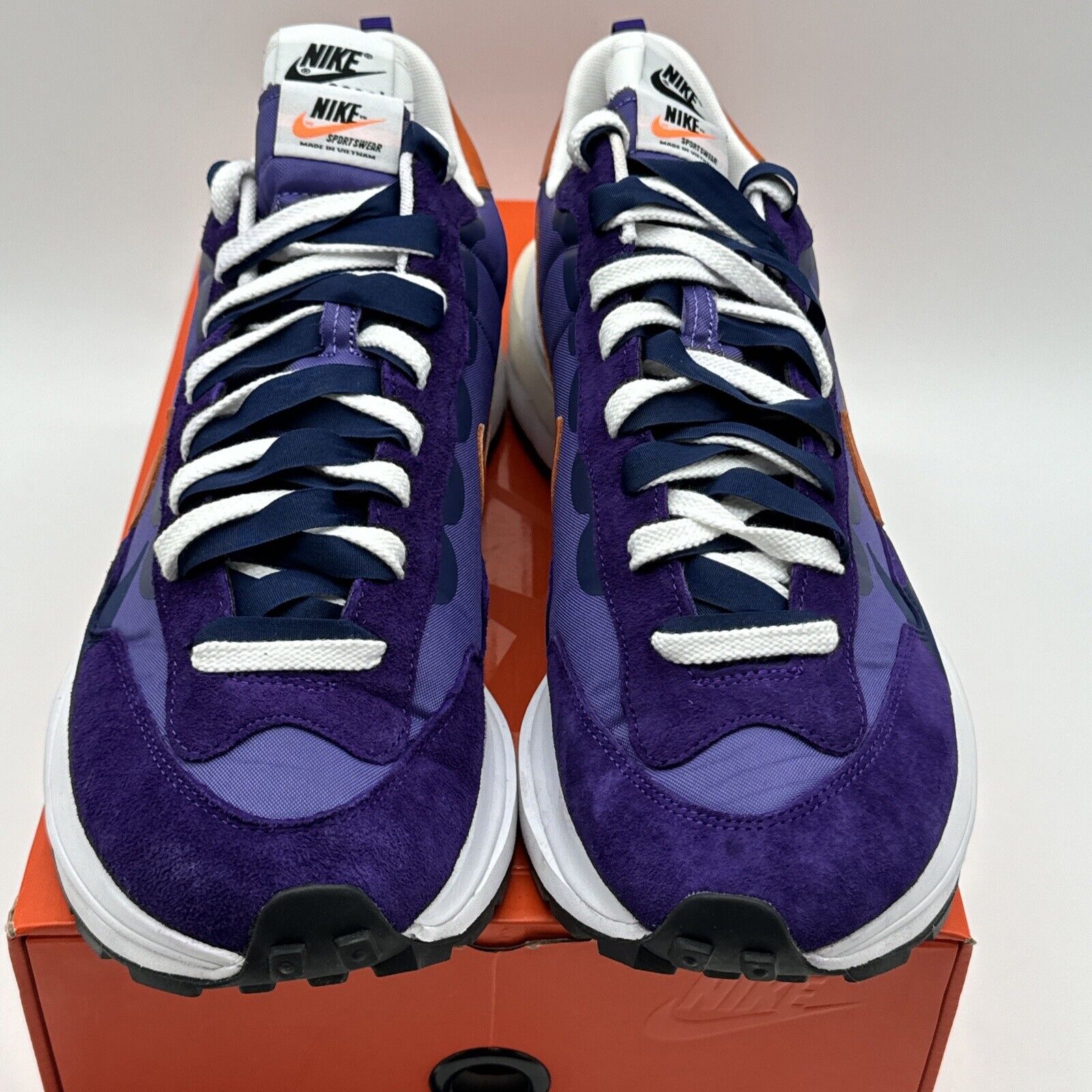 Size 13 - Nike VaporWaffle x Sacai Dark Iris Purple Orange Clemson Cream Soles