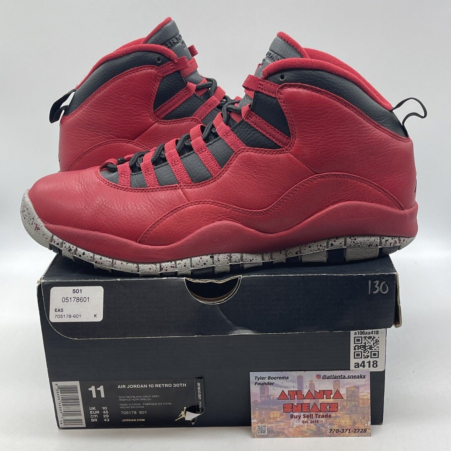 Size 11 - Air Jordan 10 Retro Bulls Over Broadway Red Black Leather (705178-601)