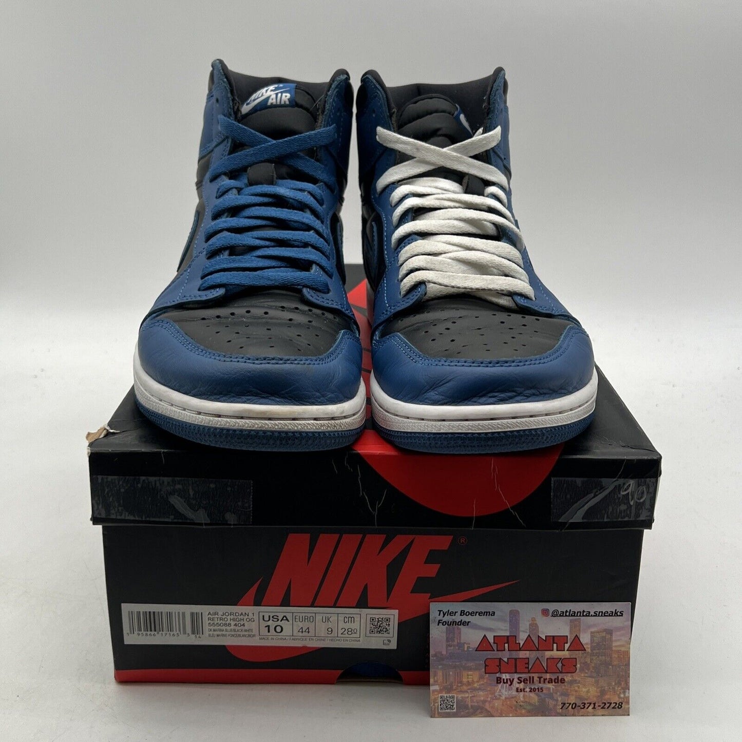 Size 10 - Jordan 1 Retro OG High Dark Marina Blue (555088-404)