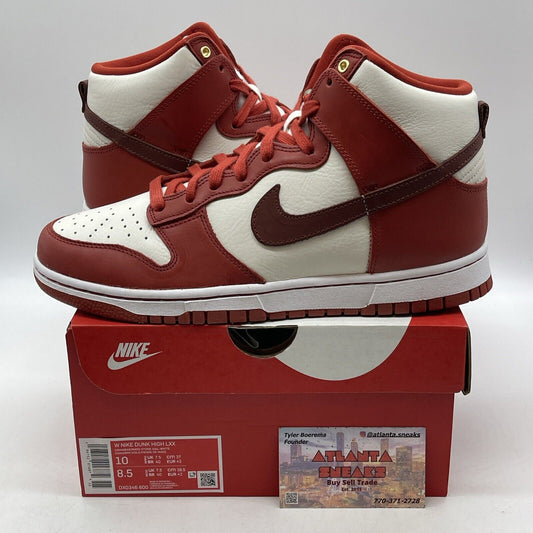 Size 10W - Nike Dunk LXX High Cinnabar Red White Leather (DX0346-600)