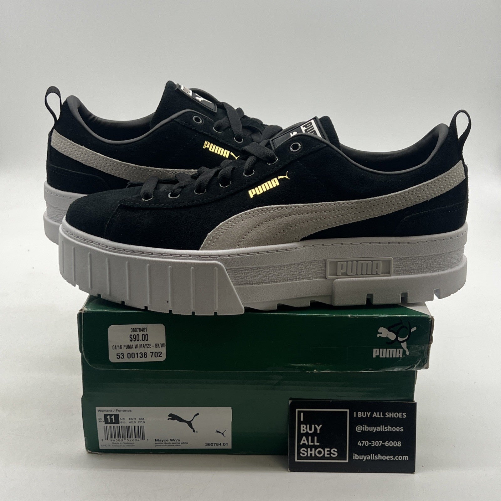 Size 11 - PUMA Mayze Black White W (380784-01)