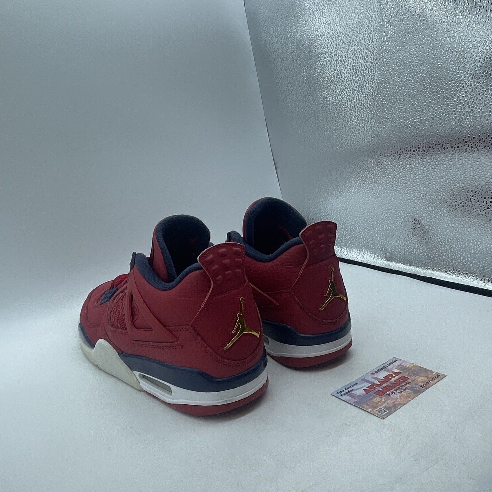 Size 8 - Air Jordan 4 Retro FIBA Red Blue White Gold Leather (CI1184-617)