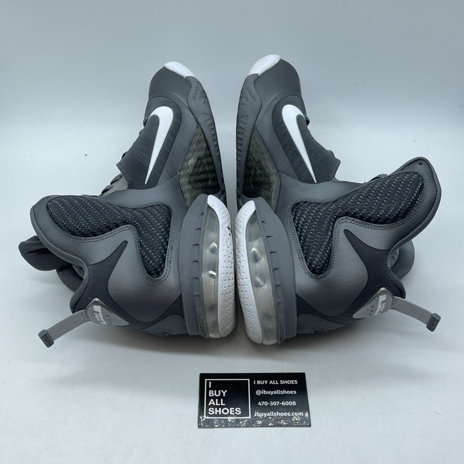 Size 13 - Nike LeBron 9 Cool Grey White Leather (46976-007)