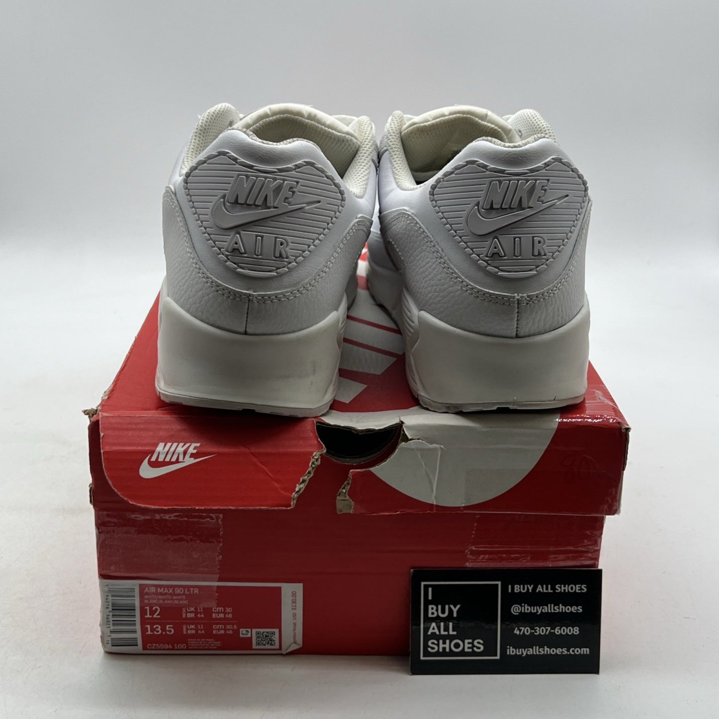 Size 12 - Nike Air Max 90 LTR Triple White (CZ5594-100)