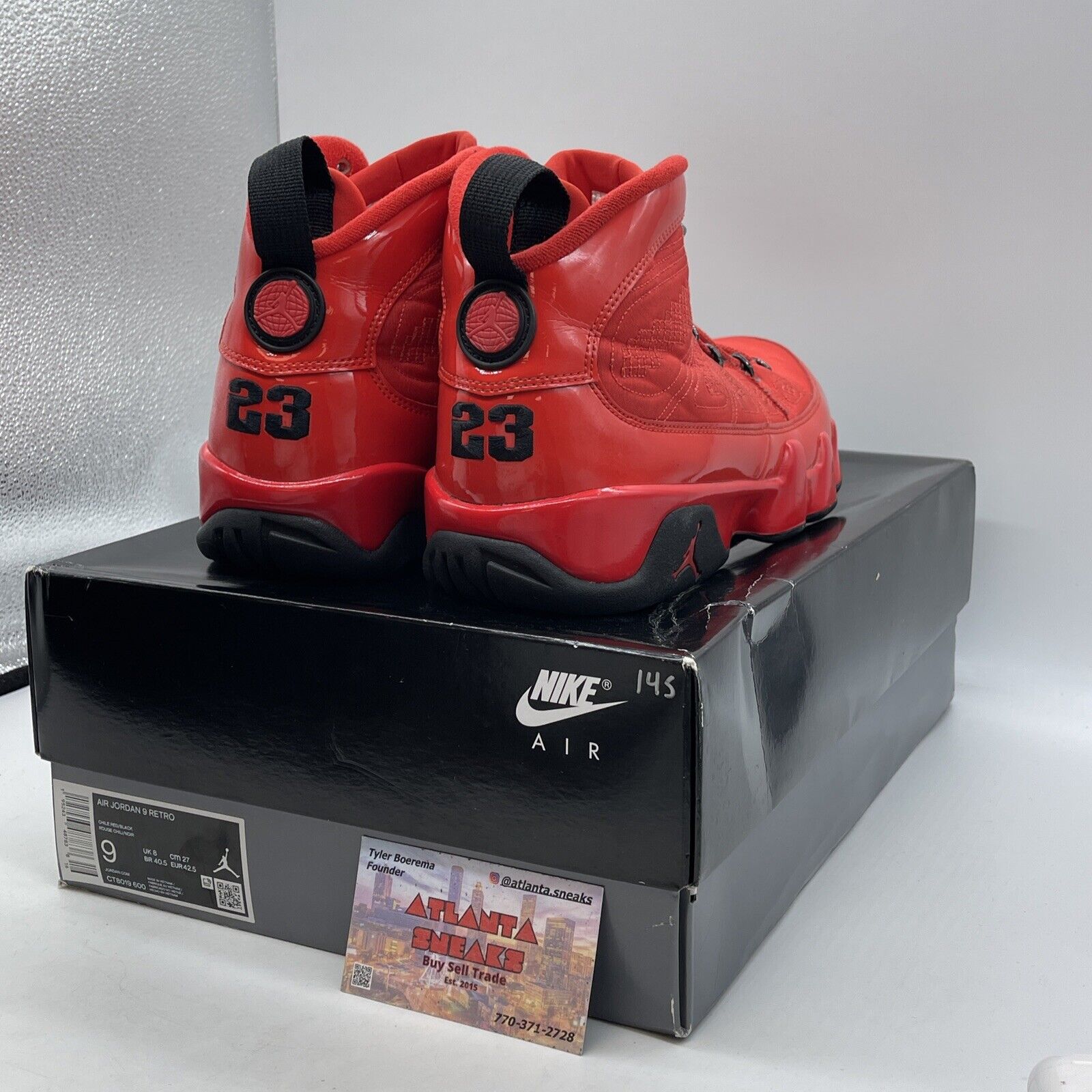 Size 9 - Jordan 9 Chile Red Black Leather (CT8019-600)