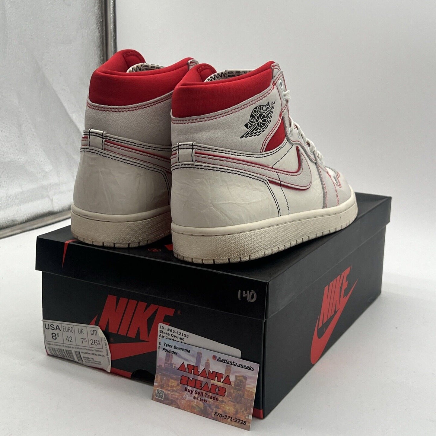 Size 8.5 - Air Jordan 1 Retro OG High Phantom White Red Leather (555088-160)