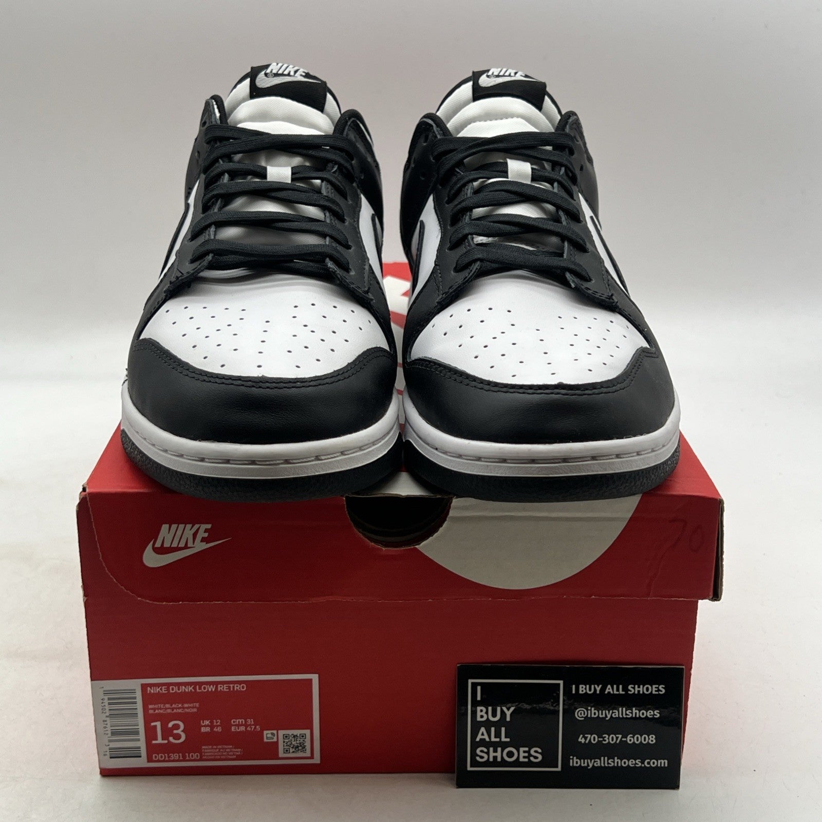 Size 13 - Nike Dunk Low Black White (DD1391-100)