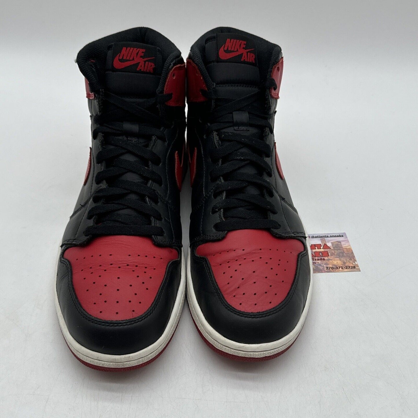 Size 13 - Air Jordan 1 Retro OG 2013 Bred Black Red Leather Cream Sole Stars Mj