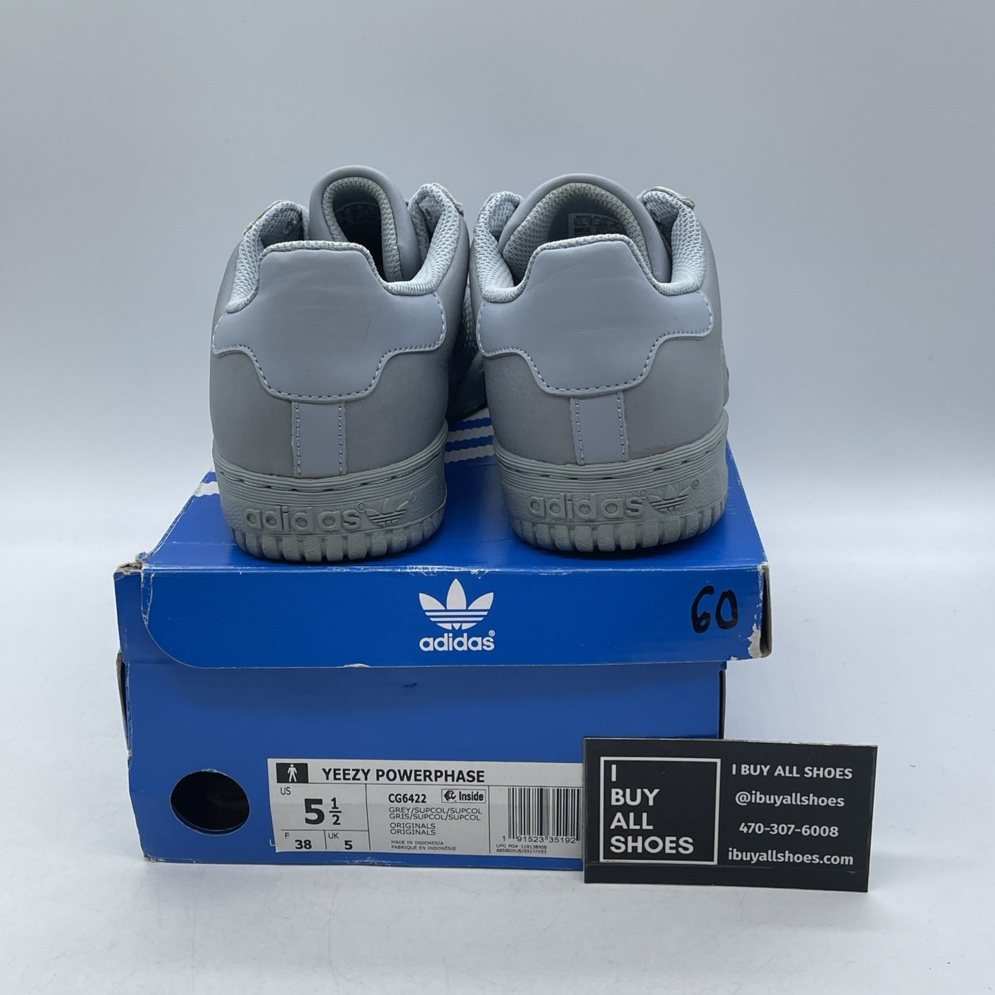 Size 5.5 - adidas Yeezy PowerPhase Calabasas Grey (CG6422)