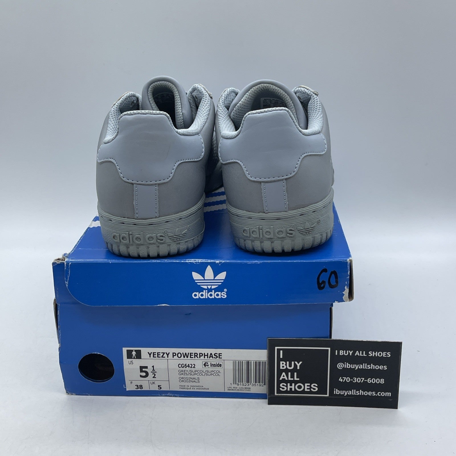 Size 5.5 - adidas Yeezy PowerPhase Calabasas Grey (CG6422)