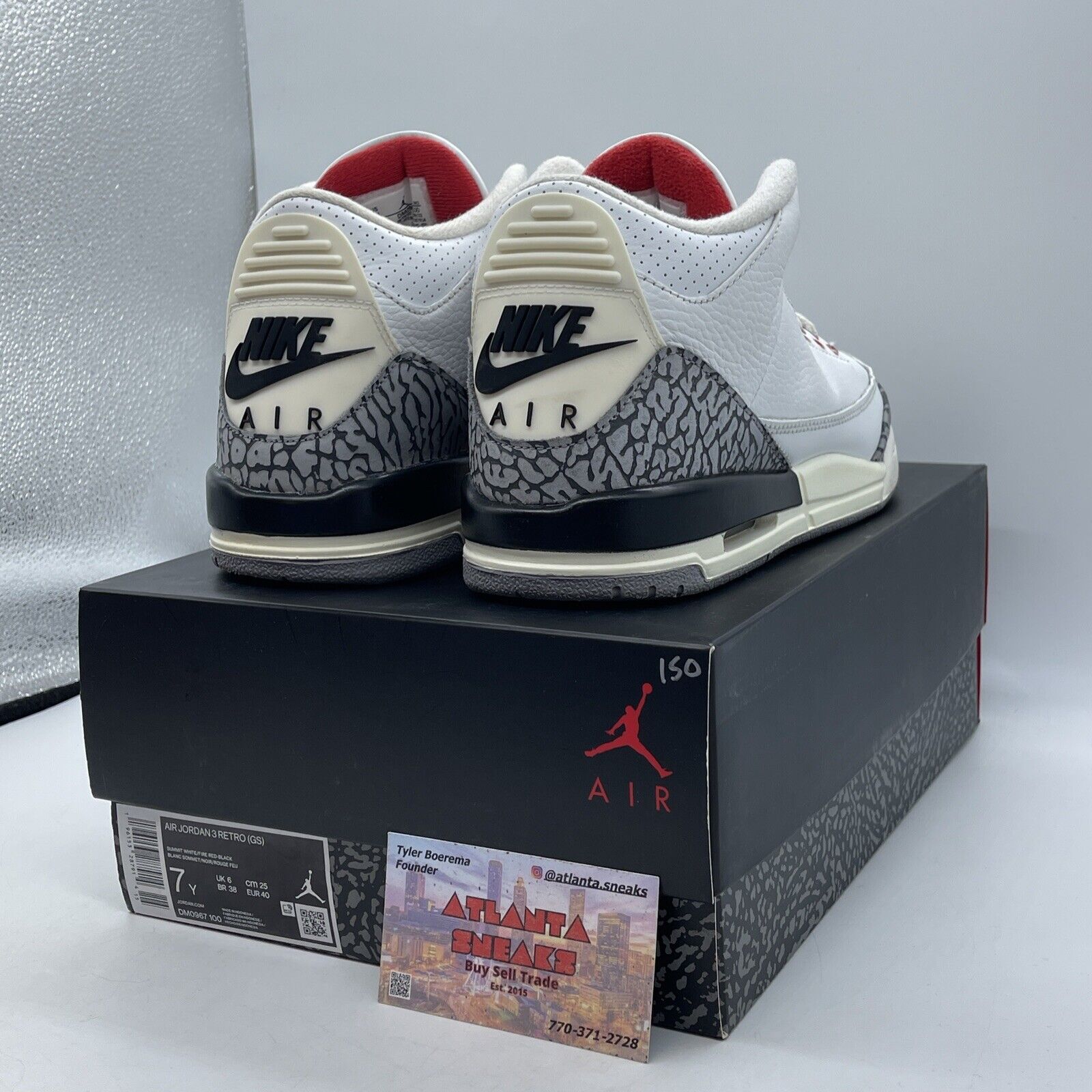 Size 7Y - Jordan 3 Retro Mid White Cement Reimagined Suede Leather (DM0967-100)