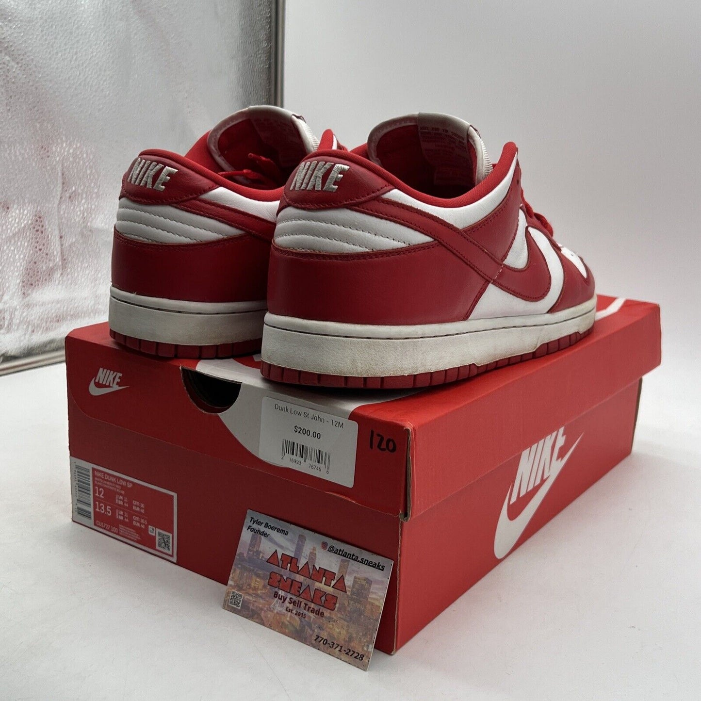 Size 12 - Nike Dunk Retro SP Low St. John's White Leather (CU1727-100)