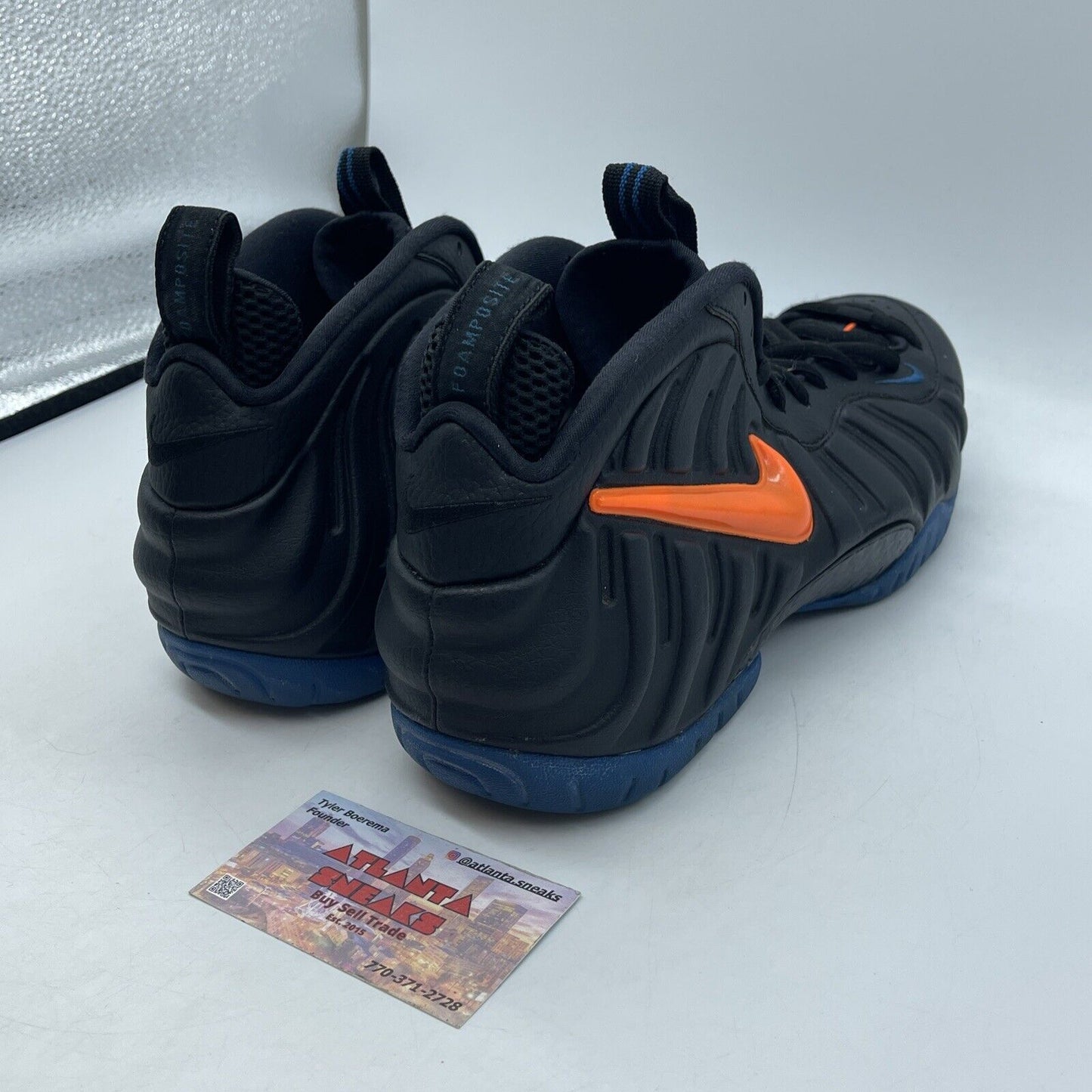 Size 8.5 - Nike Air Foamposite Pro Knicks Blue Black Orange (624041-010)