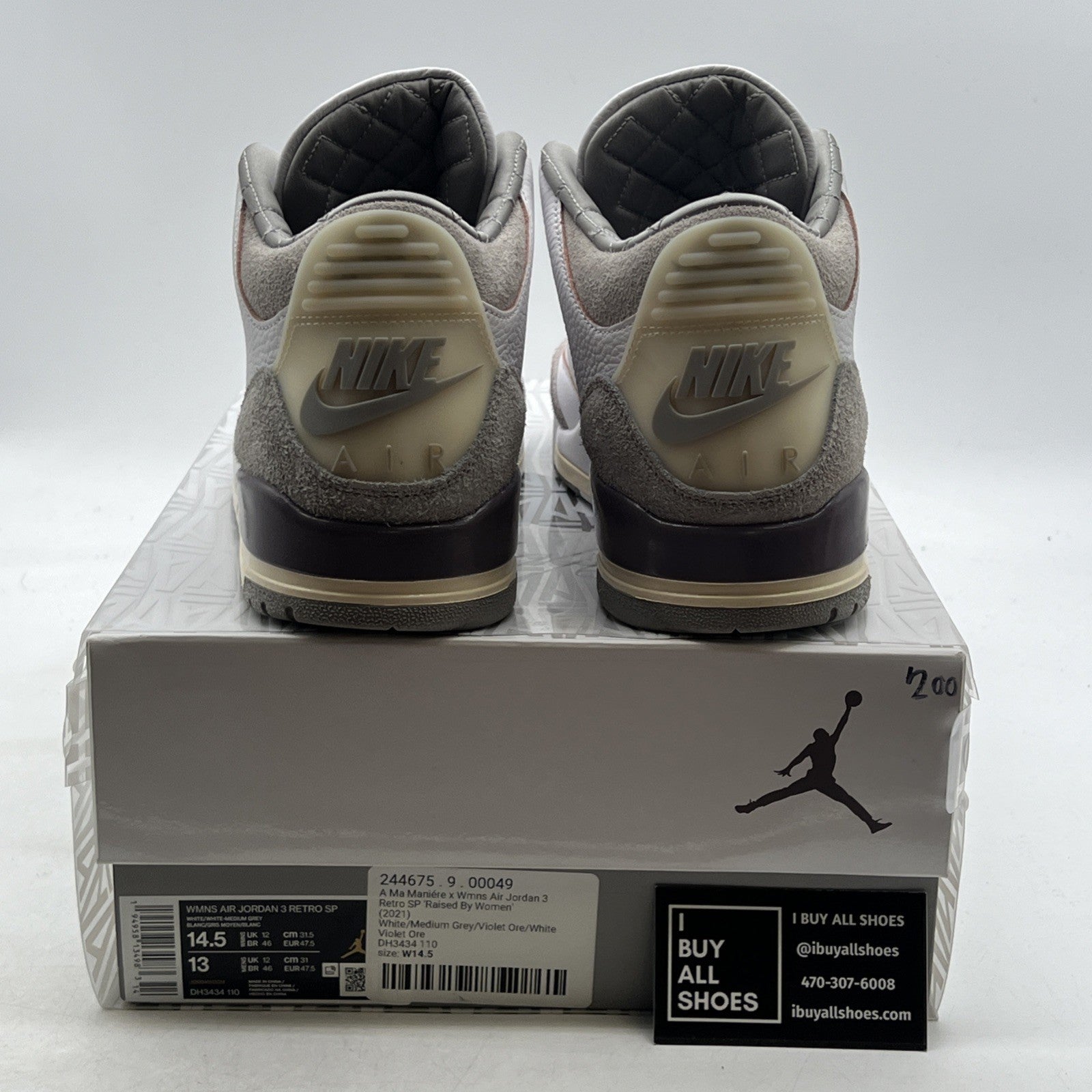 Size 14.5 - Jordan 3 Retro SP x A Ma Maniere Low Raised By Women W (DH3434-110)
