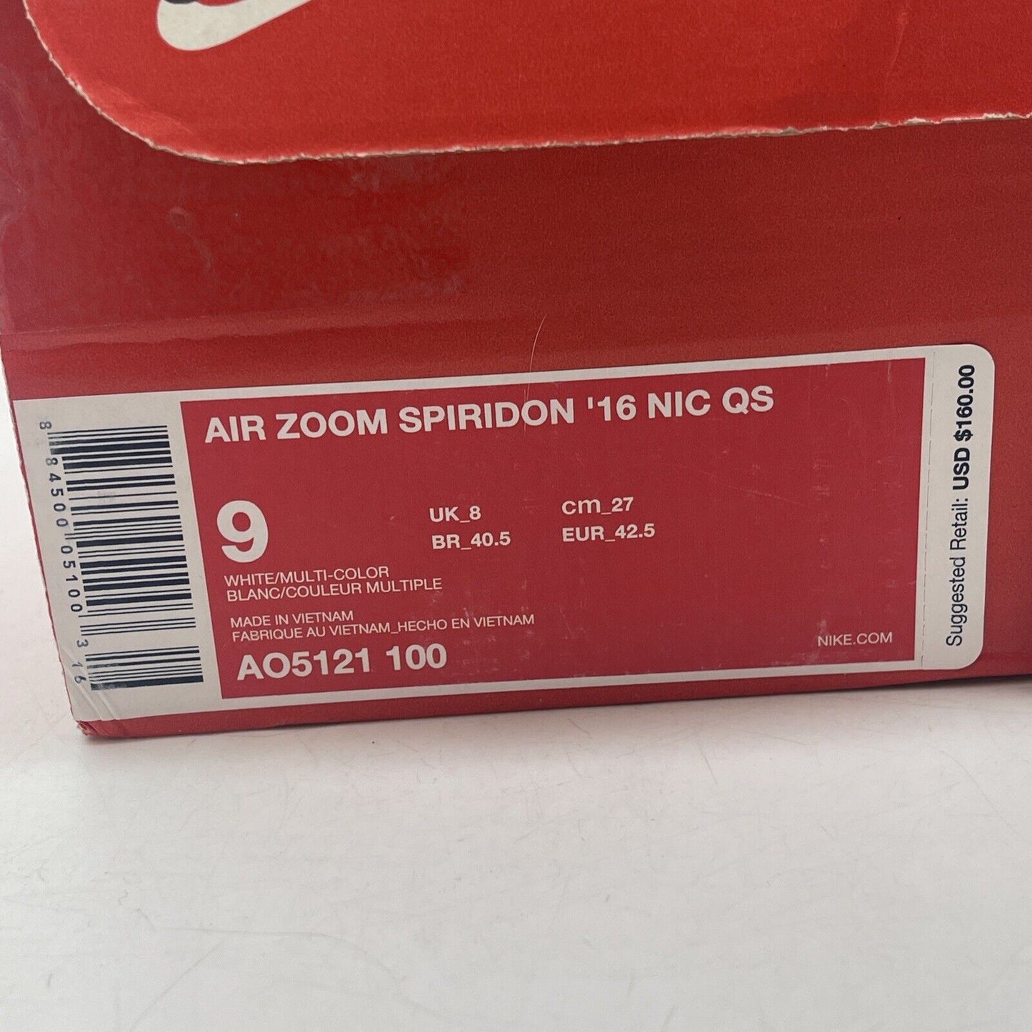 Size 9 - Nike Air Zoom Spiridon International Flag White Grey Suede (AO5121-100)