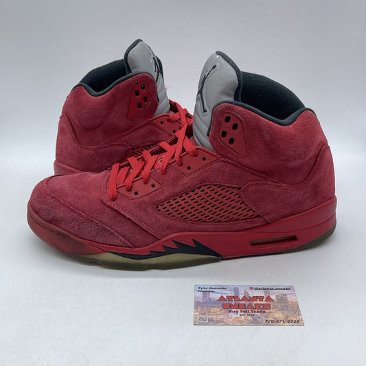 Size 13 - Air Jordan 5 Retro Red Suede Black Leather (136027-602)