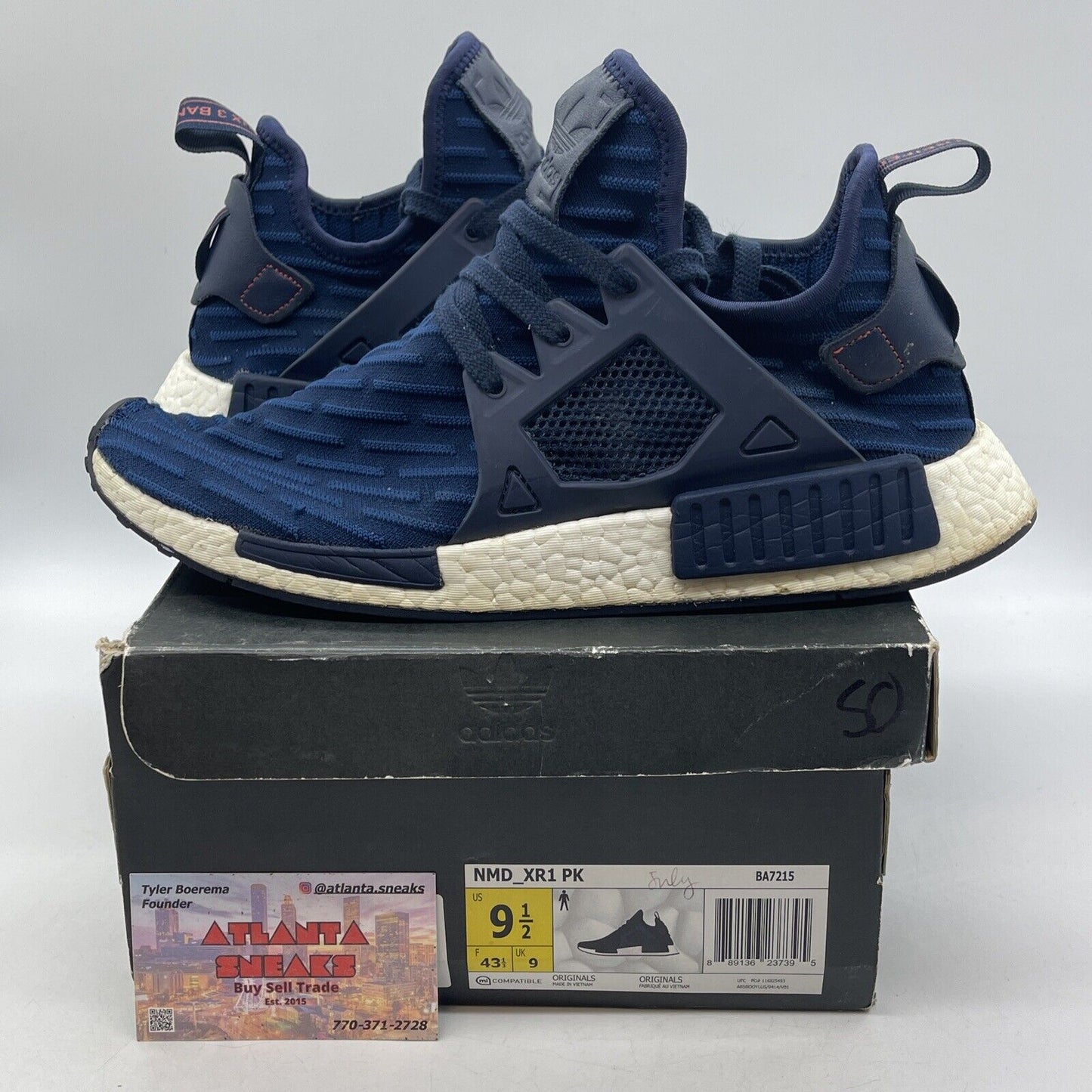 Size 9.5 - adidas NMD_XR1 PK Collegiate Navy Blue White Red Suede (BA7215)