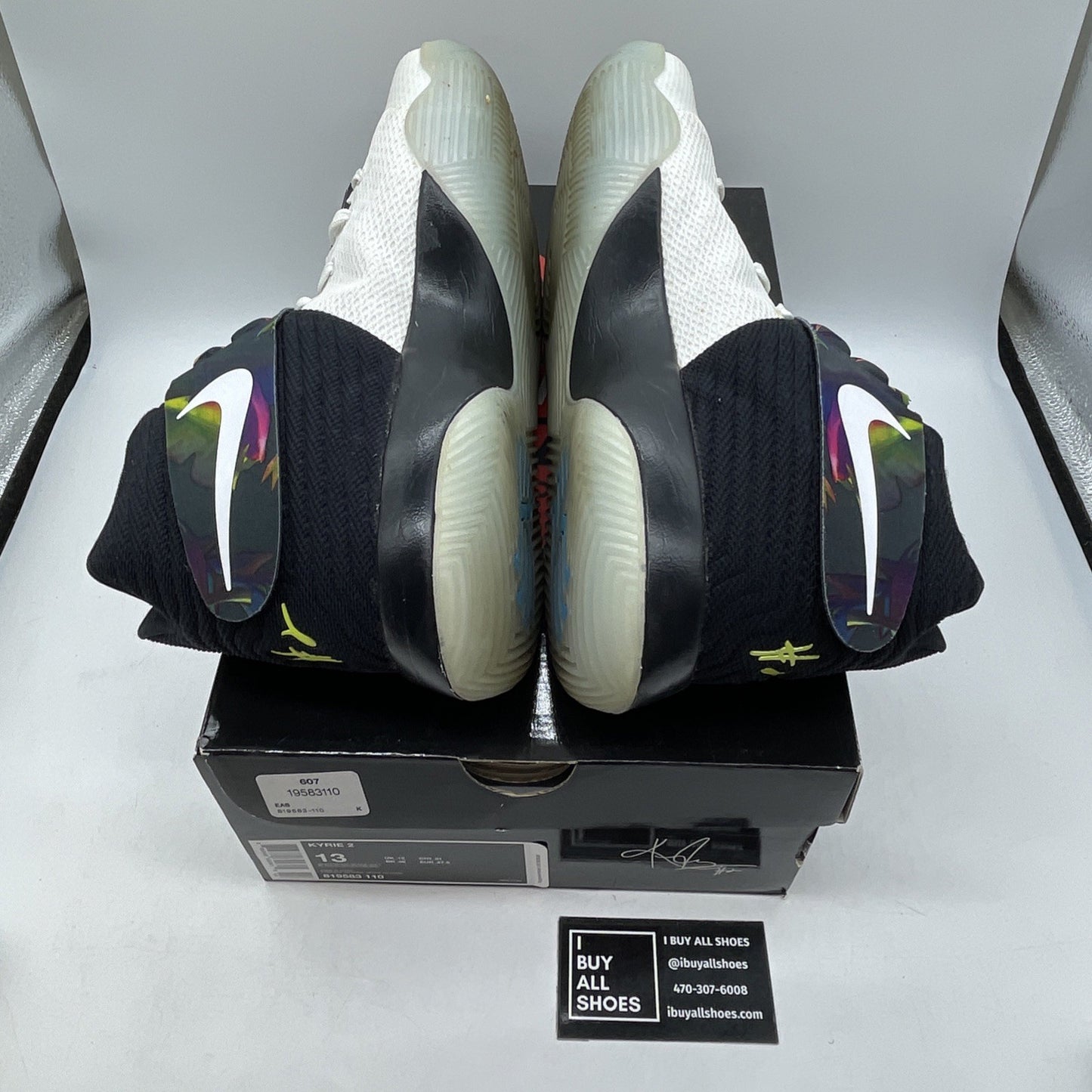 Size 13 - Nike Kyrie 2 Parade White Black Yellow Suede Leather (819583-110)