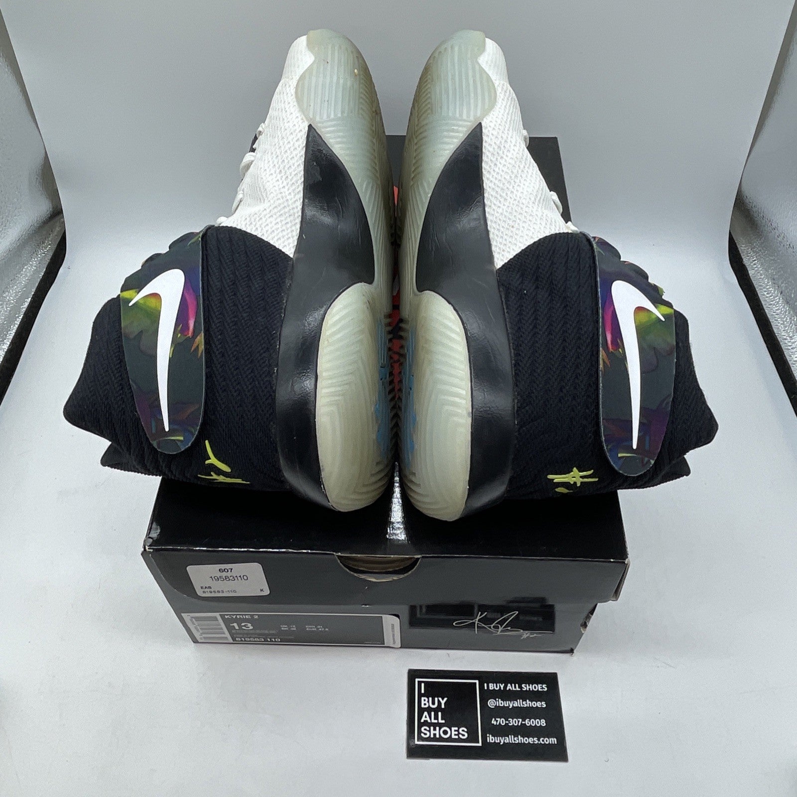 Size 13 - Nike Kyrie 2 Parade White Black Yellow Suede Leather (819583-110)