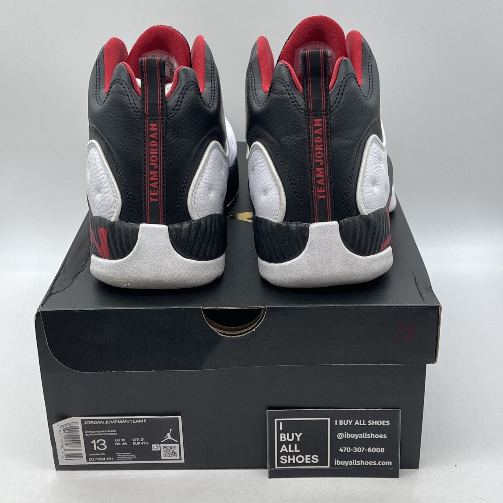 Size 13 - Jordan Jumpman Team 2 2022 Chicago White Black Leather (DZ7294-101)