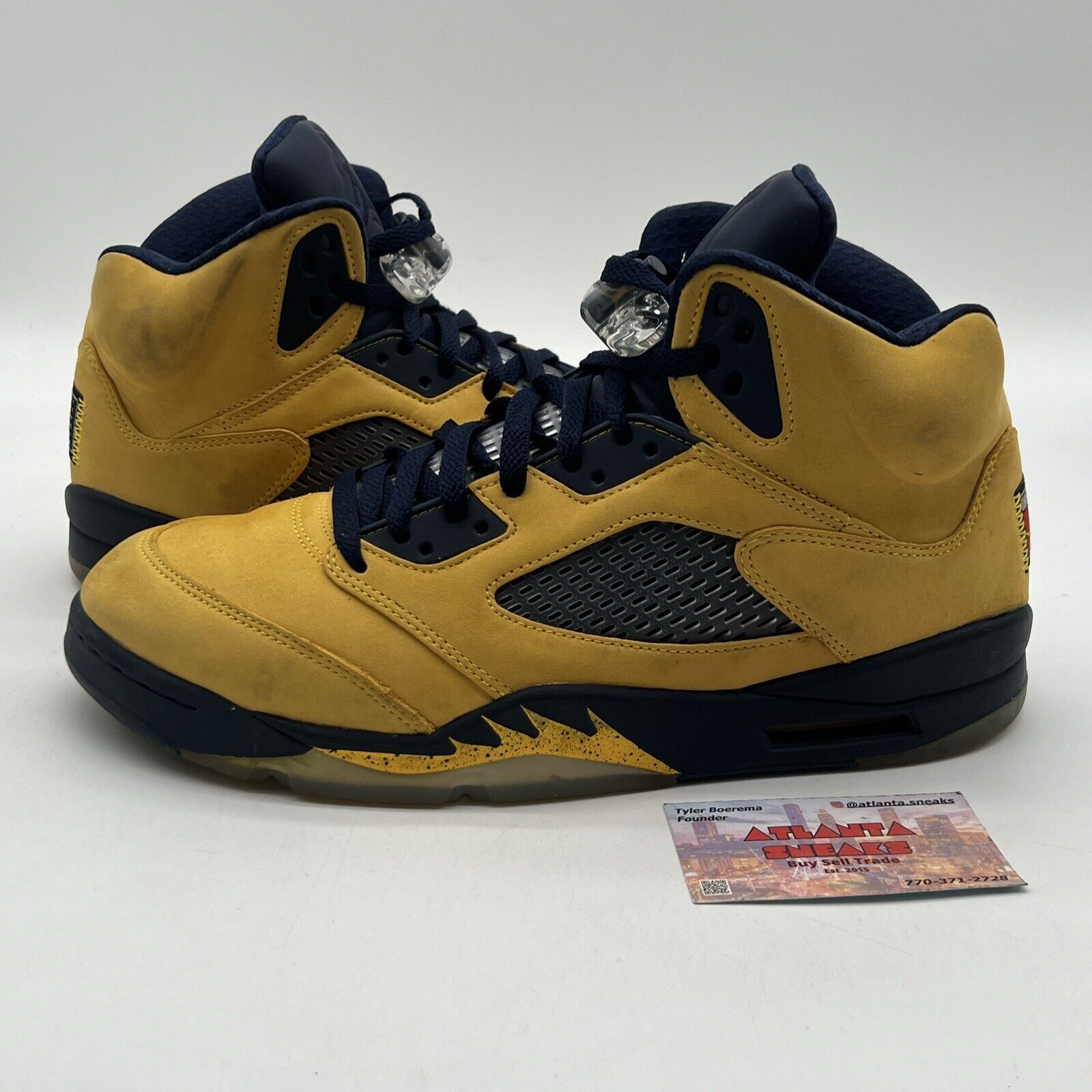 Size 11.5 - Air Jordan 5 Retro SP Michigan Yellow Navy Suede (CQ9541-704)