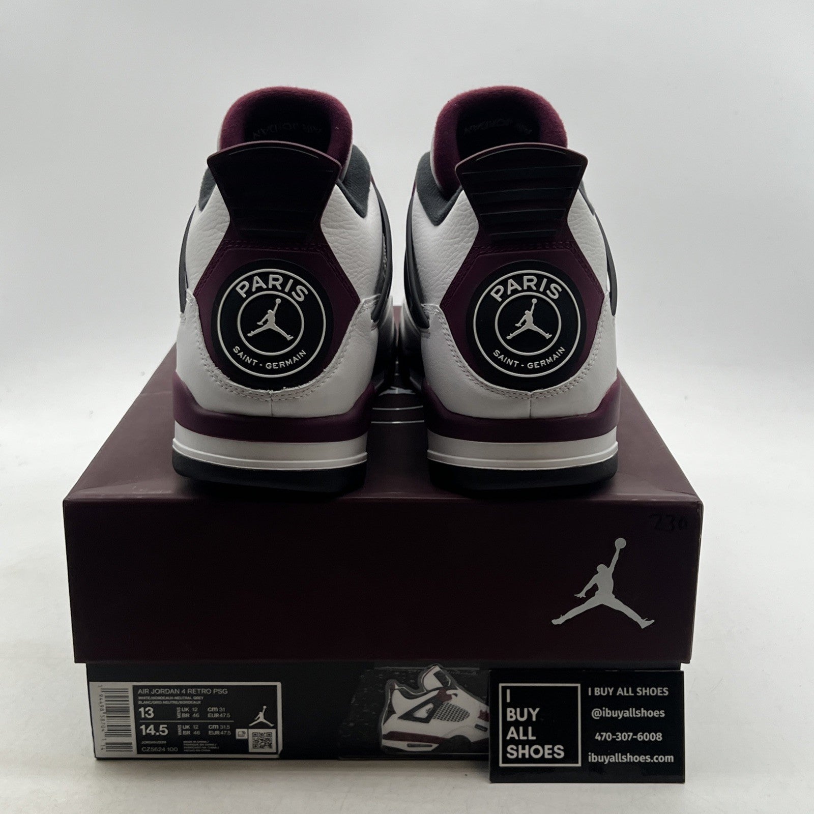 Size 13 - Air Jordan 4 Retro x Paris Saint-Germain Bordeaux 2020 (CZ5624-100)