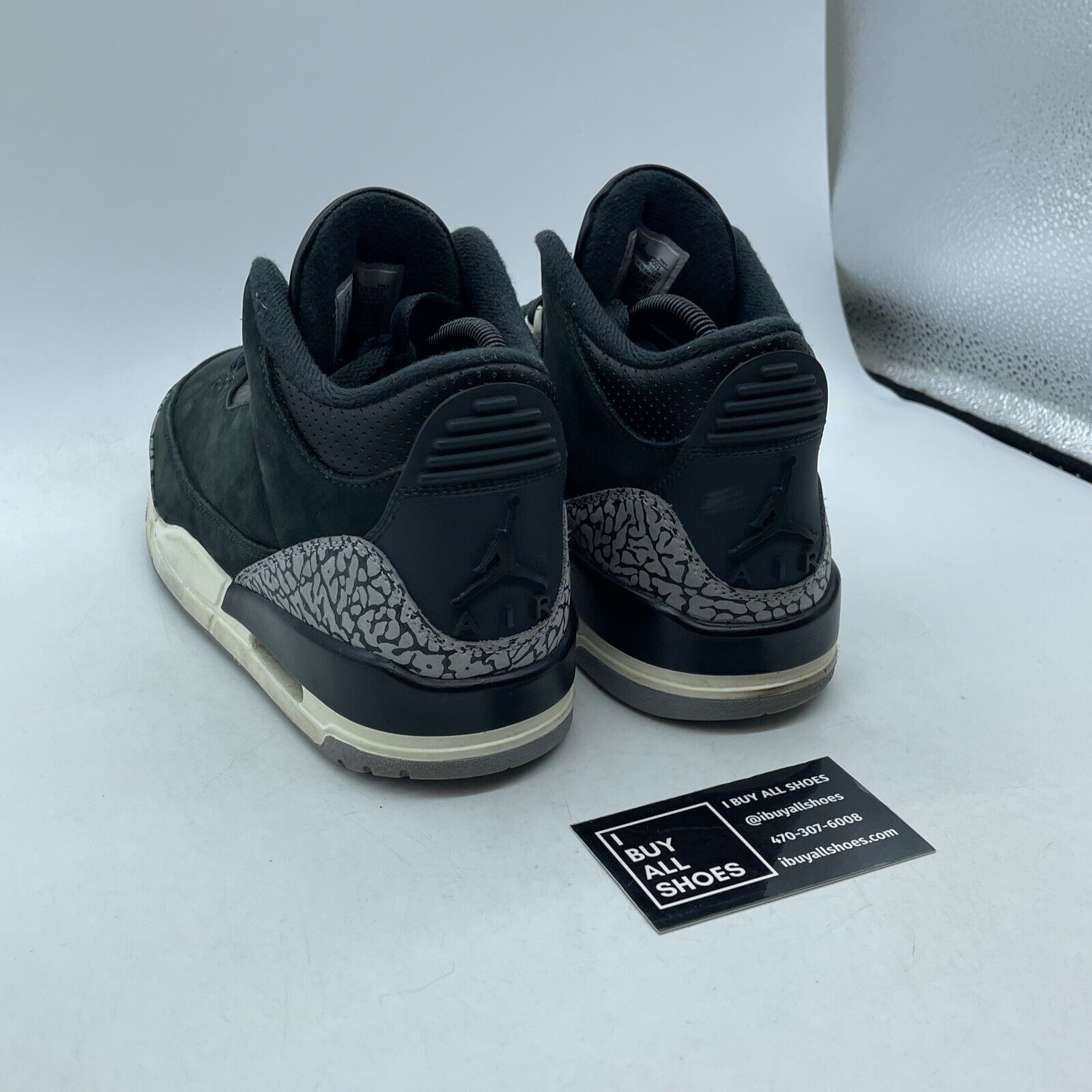 Size 9.5 - Air Jordan (W) 3 Retro "OFF NOIR" 2023 Black Grey Suede (CK9246-001)