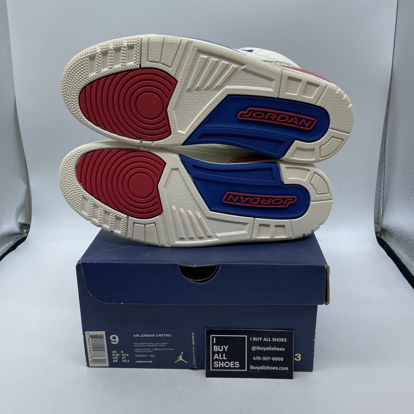 Size 9 - Air Jordan 3 Retro International Flight (136064-140)