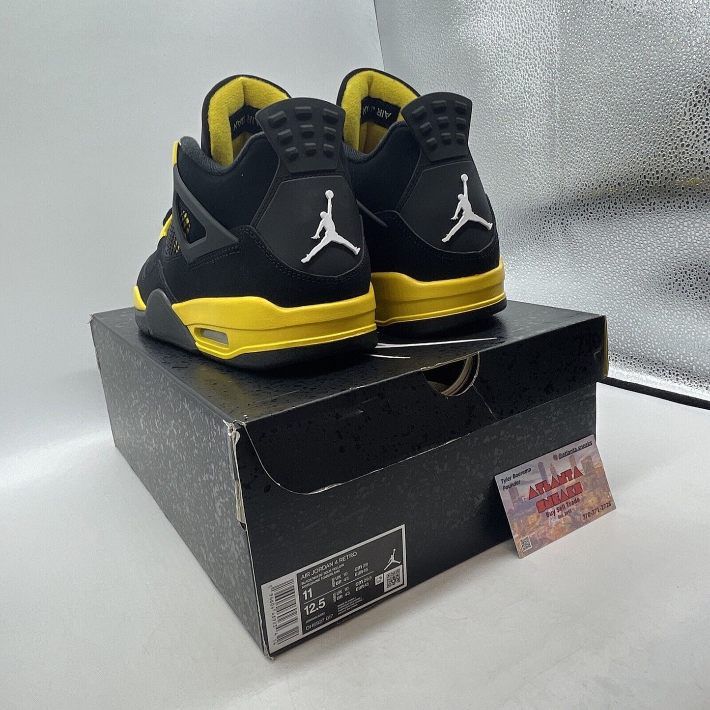 Size 11 - Jordan 4 Retro Mid Thunder Black Yellow Suede (DH6927-017)