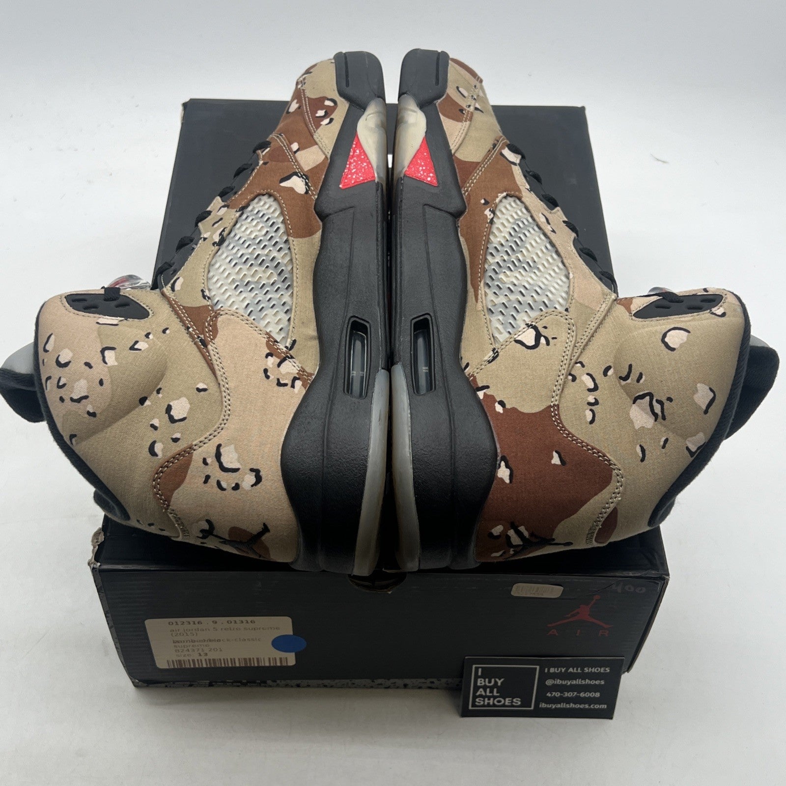 Size 13 - Supreme x Air Jordan 5 Retro Desert Camo (824371-201)
