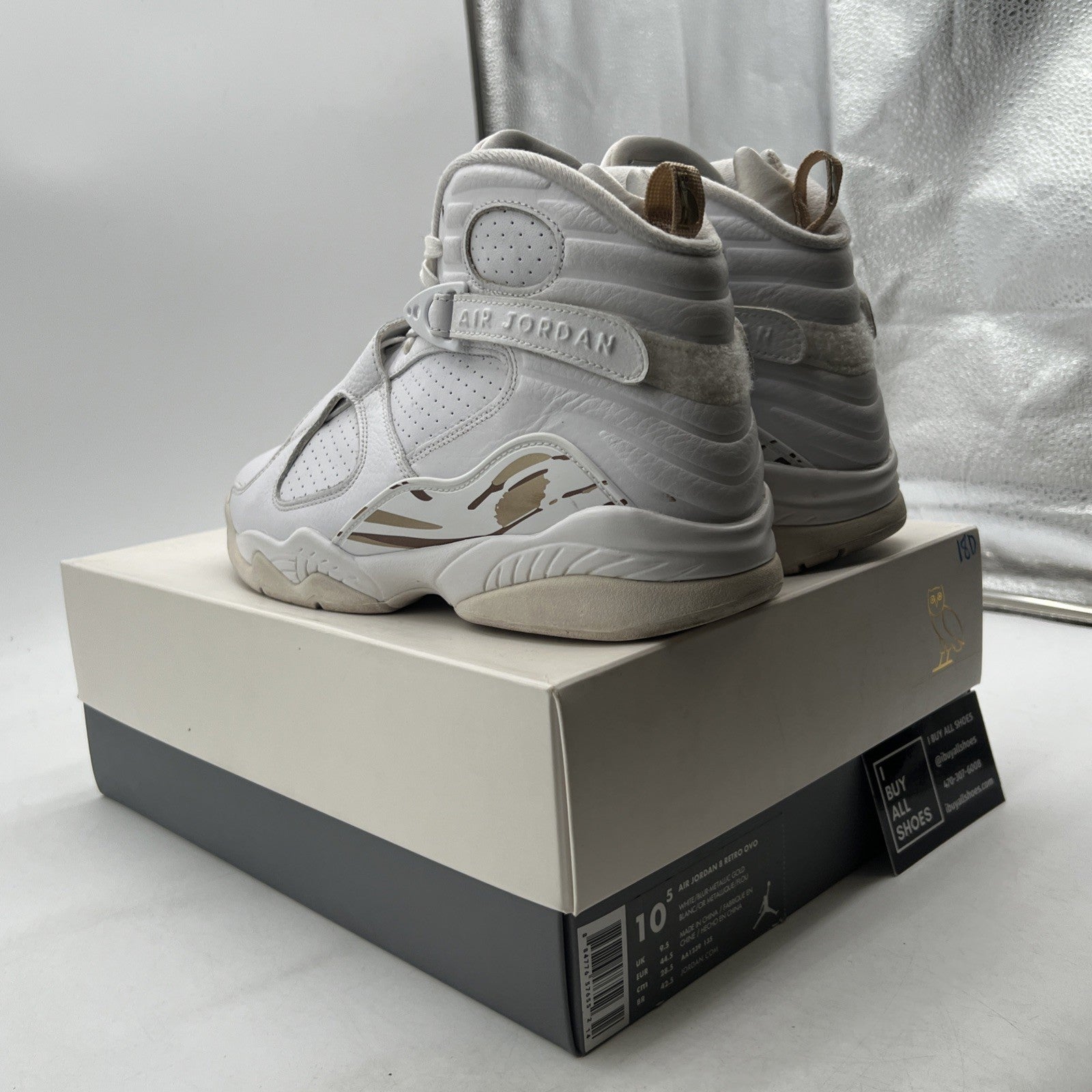 Size 10.5 - OVO x Air Jordan 8 Retro White (AA1239-135)