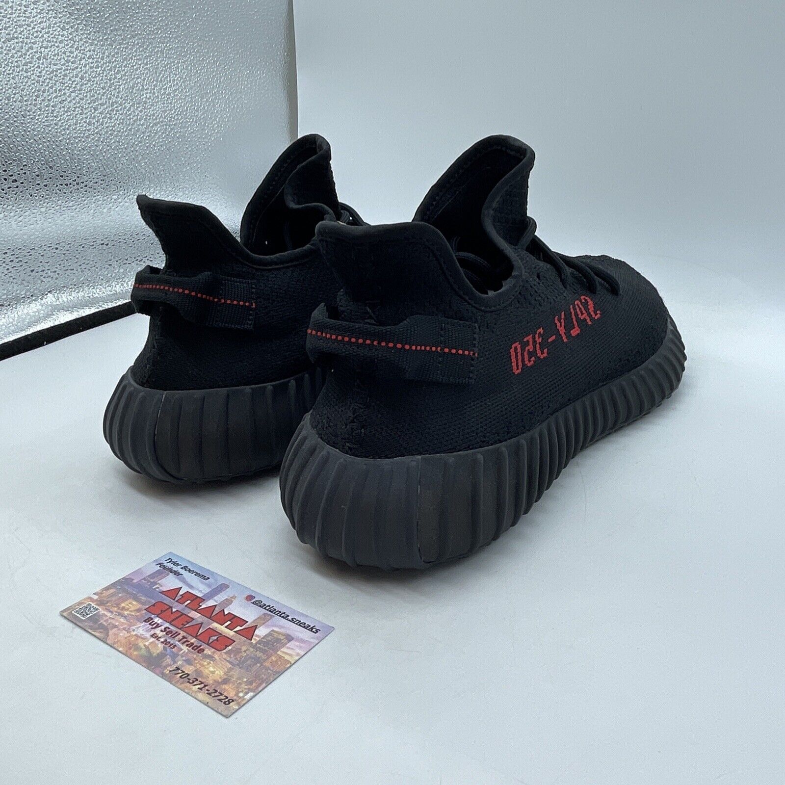 Size 12.5 - adidas Yeezy Boost 350 V2 Low Bred Black Red (CP9652)