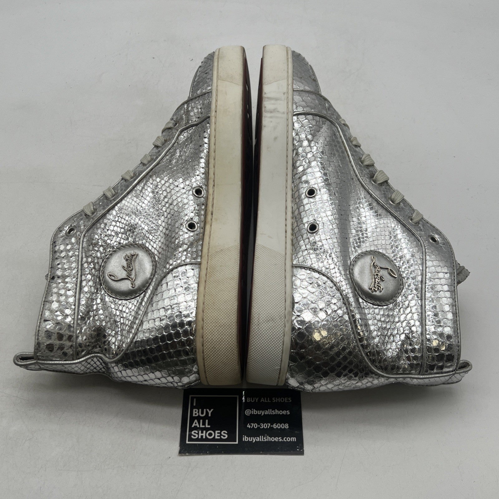 Size 46 - Christian Louboutin Silver Leather Rantus Orlato Sneakers
