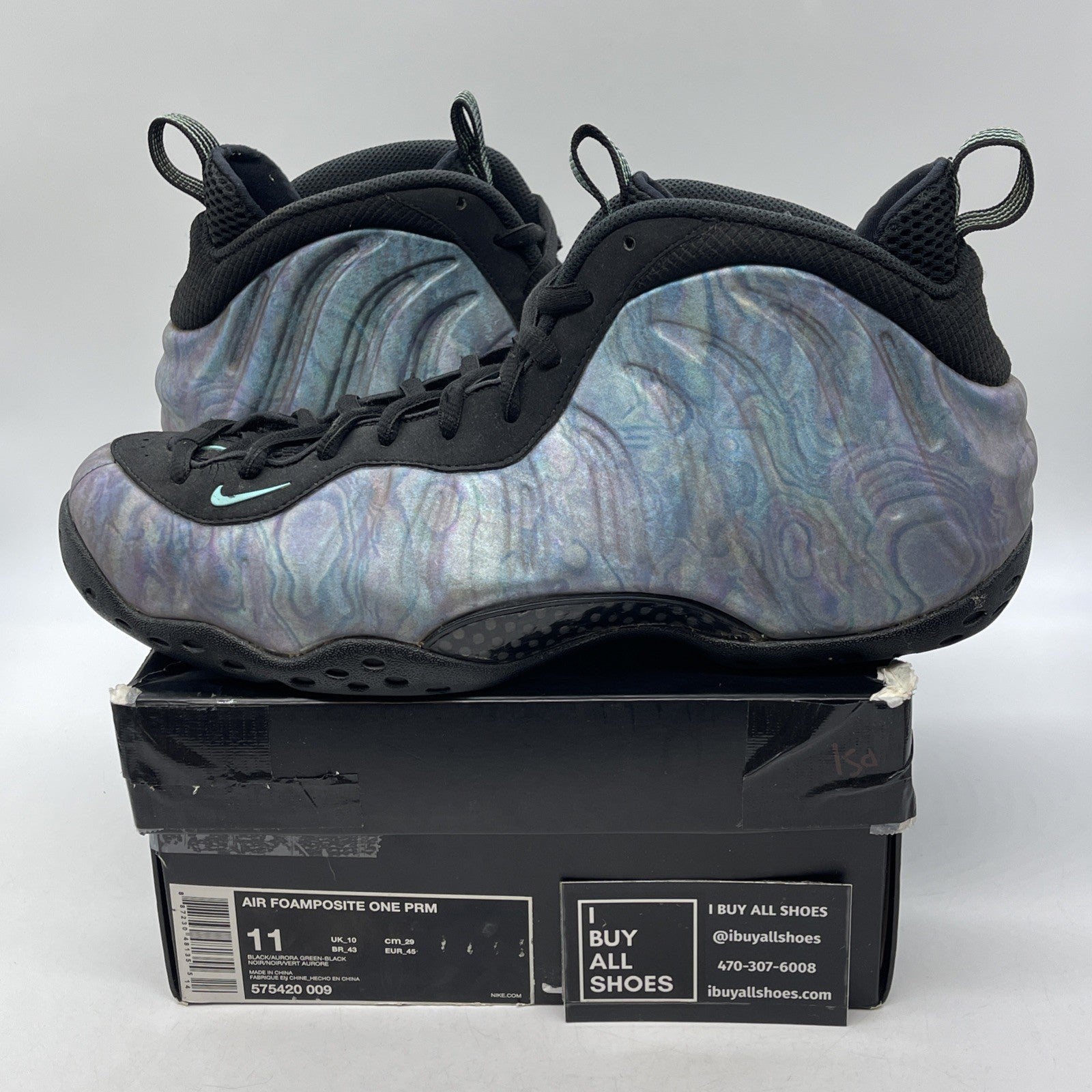Size 11 - Nike Air Foamposite One Premium Abalone Blue Black Suede (575420-009)