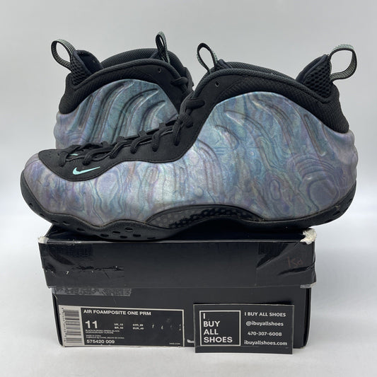 Size 11 - Nike Air Foamposite One Premium Abalone Blue Black Suede (575420-009)