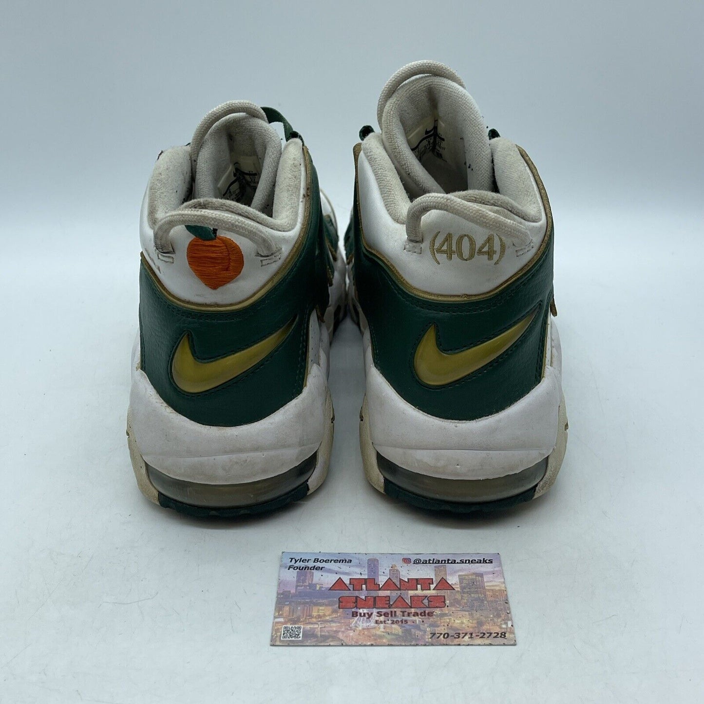 Size 9 - Nike Air More Uptempo QS Atlanta Green Gold White Leather (AJ3139-100)