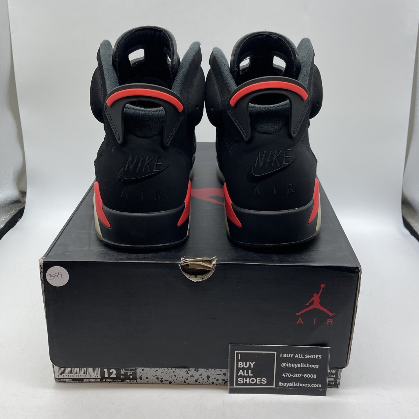 Size 12 - Jordan 6 Retro Mid Infrared Black Suede (384664-060)
