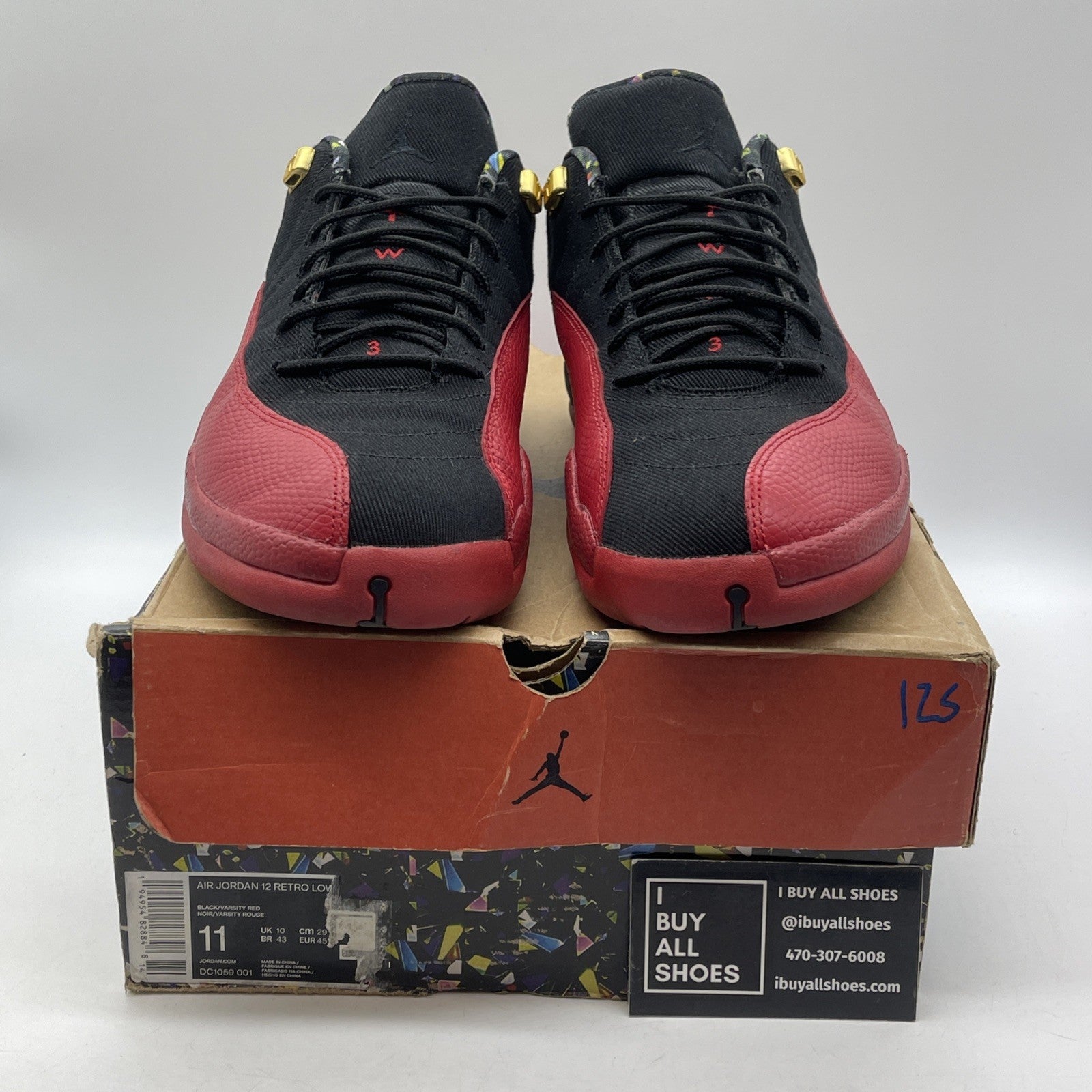 Size 11 -Nike Air Jordan 12 Retro Low SE Super Bowl Black Varsity Red DC1059-001