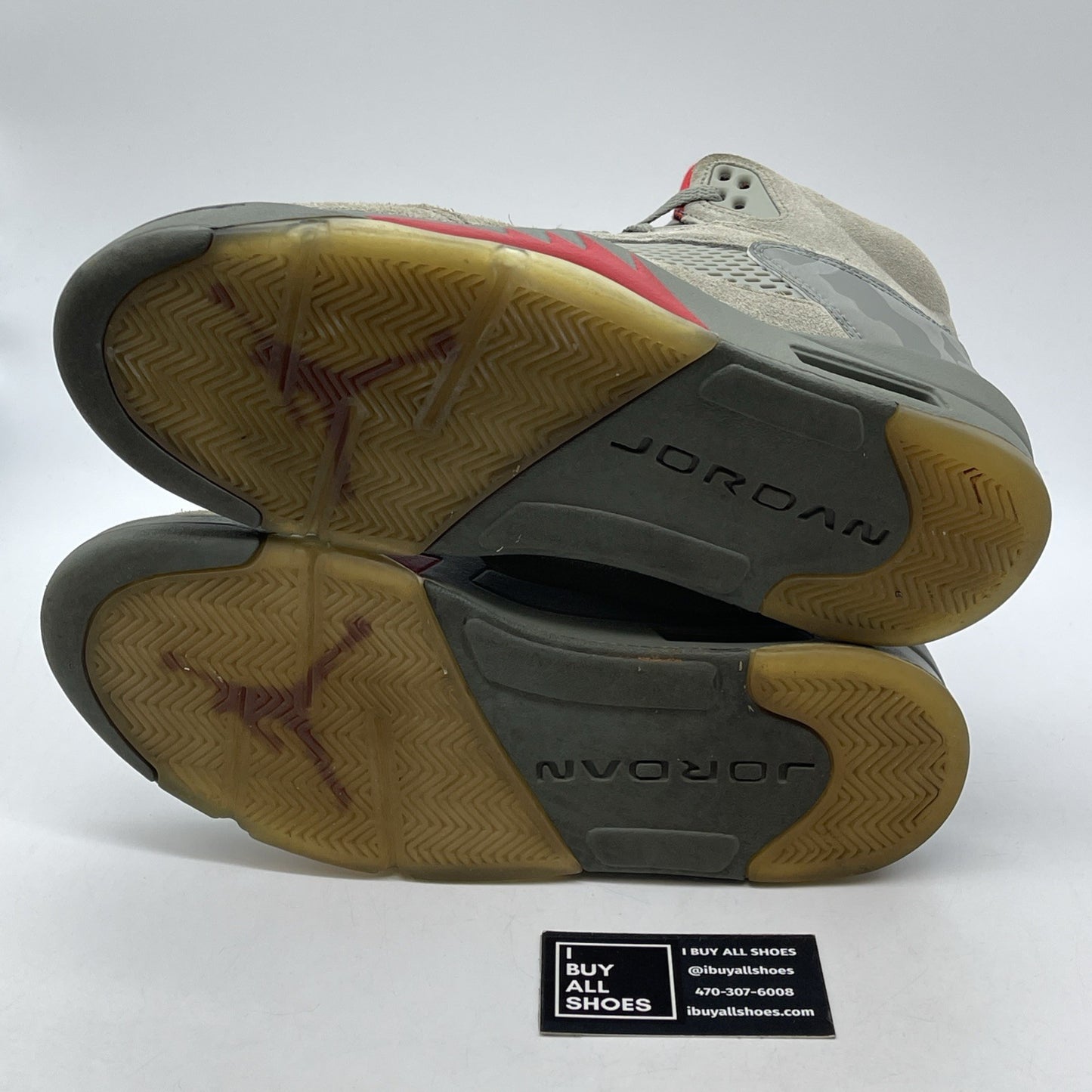 Size 11 - Air Jordan 5 Retro Camo Grey Red Suede Leather (136027-051)