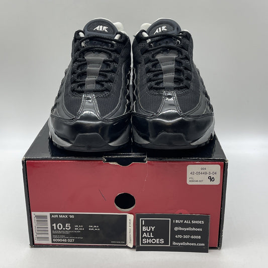 Size 10.5 - Nike Air Max 95 Black Silver Leather (609048-027)