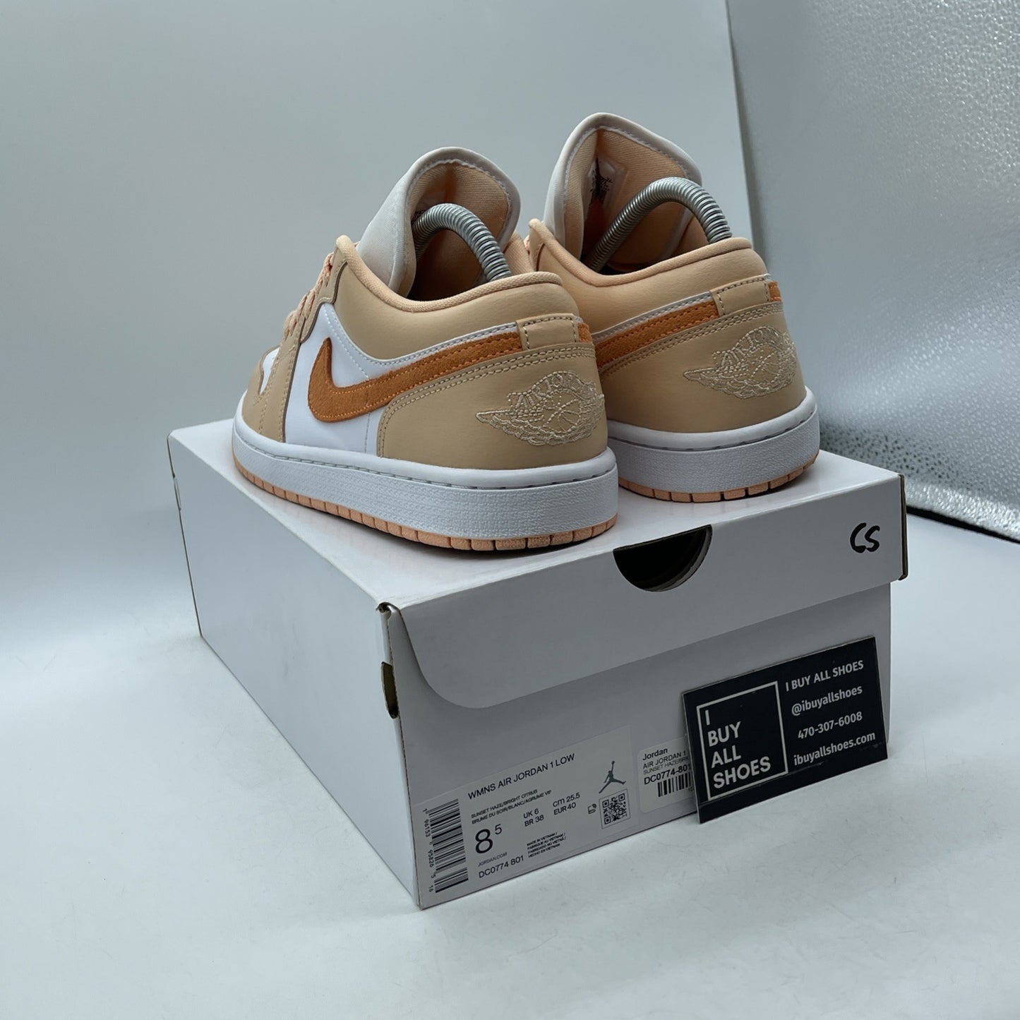 Size 8.5W - Nike Air Jordan 1 Low 'Sunset Haze' Orange White (DC0774-801)