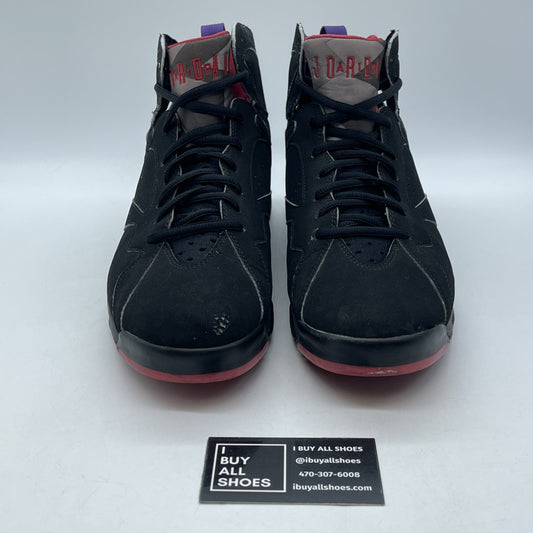 Size 10.5 - Air Jordan 7 Retro 2012 Raptor Black Red Suede (304775-018)