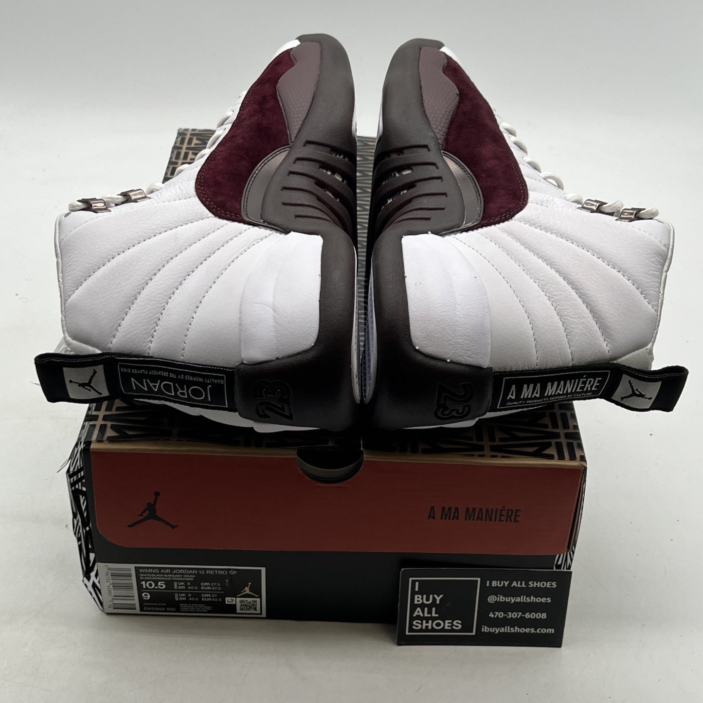 Size 10.5 - Air Jordan 12 Retro SP x A Ma Maniere Mid White W (DV6989-100)